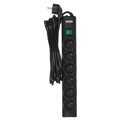 2. Ever OPTIMA surge protector 5.0m (6 x UTE; 10 A; black) (T/LZ08-OPT050/0000)