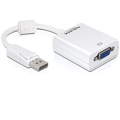 2. DeLOCK 61766 Adapter Cable 0.125m VGA (D-Sub) DisplayPort White