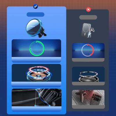 15. Joyroom car phone holder with 15W Qi inductive charger (MagSafe compatible) for air vent, silver (JR-ZS291)