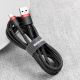 9. Baseus Cafule Cable durable nylon cable USB / USB-C QC3.0 2A 3M black-red (CATKLF-U91)
