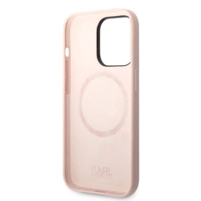 6. Karl Lagerfeld KLHMP14XSSKCI iPhone 14 Pro Max 6.7" hardcase light pink/light pink Silicone Karl & Choupette Magsafe