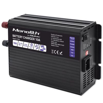 13. Qoltec Intelligent Monolith Charger for LiFePO4 AGM GEL SLA Batteries | 10A | 24V