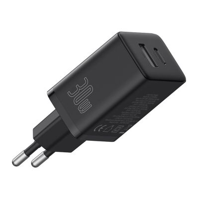 6. Baseus Cube Pro 30W USB-C USB-A Wall Charger - Black