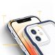 4. Clear 3in1 case for iPhone 12 blue frame gel cover