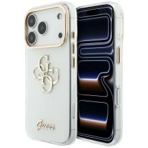 Guess IML 4G Script Metal Case for iPhone 17 Pro Max / 18 Pro Max - White