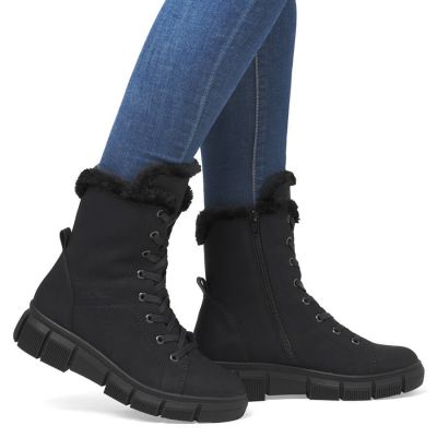 12. Rieker W X3402-00 RKR743 Fur Ankle Boots