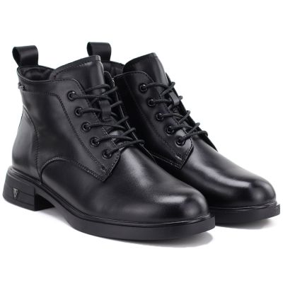 4. Women's leather ankle boots insulated black Vinceza 39953