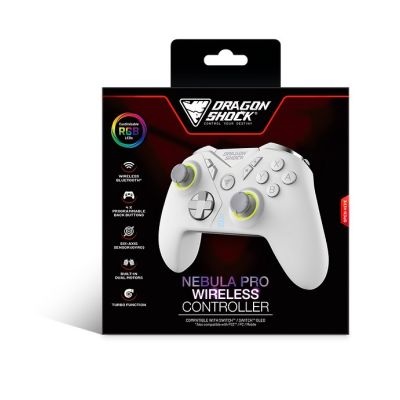 6. Dragonshock Nebula Pro White Bluetooth Nintendo Switch Gamepad