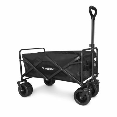 3. Wozinsky WZP-100 beach, tourist, garden trolley, durable, wide wheels, with safety net up to 100 kg - black