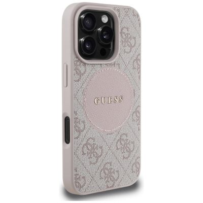 4. Guess 4G Circle Classic Logo MagSafe iPhone 16 Pro Case - Pink