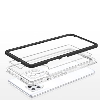 5. Clear 3in1 Case for Samsung Galaxy A42 5G Frame Gel Cover Black