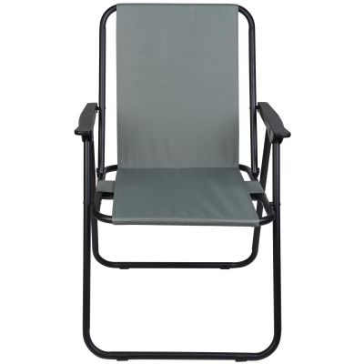 4. CAMPING CHAIR WITH ARMRESTS 52x44x75CM FOLDING GRAY