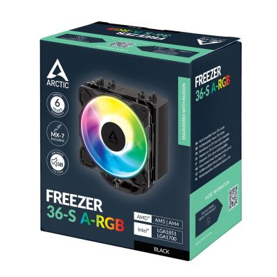 10. ARCTIC Freezer 36-S A-RGB CPU Air Cooler 12 cm Black 1 pc.