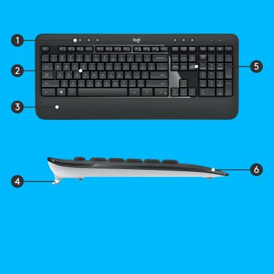 32. Logitech MK540 920-008685 membrane keyboard + mouse set (USB; black; optical; 1000 DPI)
