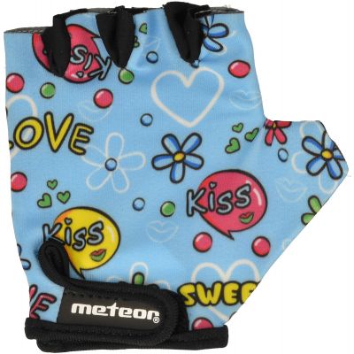 2. Cycling gloves Meteor Junior Kiss Love blue do not exhibit