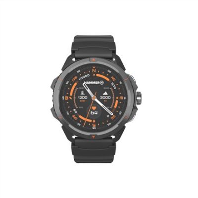Smart watch with satellite GPS, AMOLED diode, 1.5", waterproof, black