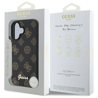 8. Guess Peony Script MagSafe iPhone 16 Case - Black