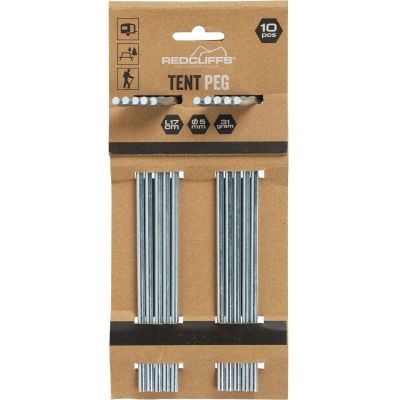 13. TENT PEGS 17CM SET 10 PCS METAL REDCLIFFS
