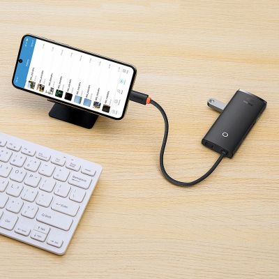 16. Baseus Lite Series multifunctional USB Type C HUB - 2 x USB 3.0 / USB Type C / HDMI 1.4 / SD/TF OTG black (WKQX050001)