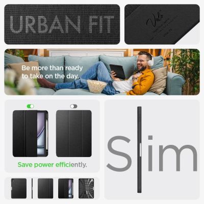 14. Spigen Urban Fit Case for iPad Air 10.9'' 4/5 2020-2022 / 11.6'' 2024 - Black