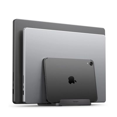 5. Spigen LD208S4 Desk Organizer for Laptops, Tablets, Smartphones, Keyboards - Gray