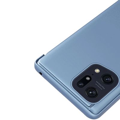 7. Clear View Case cover for Oppo Find X5 Pro cover with a flap black