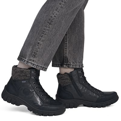 12. Rieker Z7230-00 Waterproof Leather Women's Boots Black