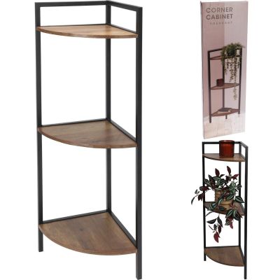 9. METAL CORNER SHELVING UNIT 3 SHELVES 23.5x23.5x76CM