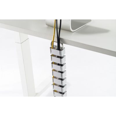 10. Cable organizer (spine), adjustable, flexible, 1.3m, silver