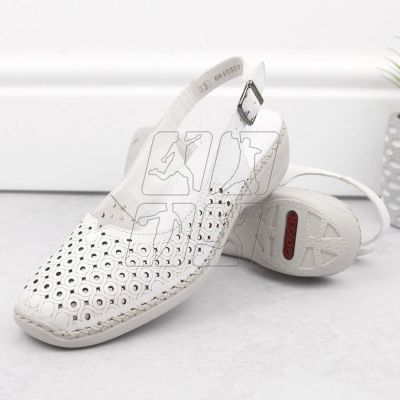 17. Comfortable leather sandals Rieker W RKR665 white