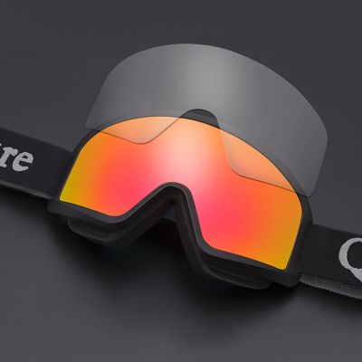 4. Qunature White Ski Goggles for Adults - Black