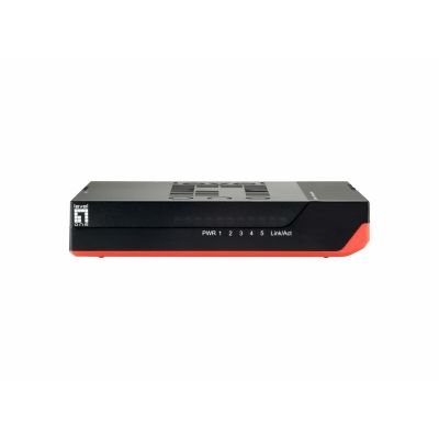 6. LevelOne GSW-0507 Network Switch Unmanaged Gigabit Ethernet (10/100/1000) Black, Red