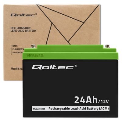 5. Qoltec AGM battery | 12V | 24Ah | max 360A