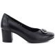 Black leather pumps with a block heel, Potocki JE19511