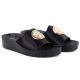 3. Women's black platform flip-flops Potocki 43326