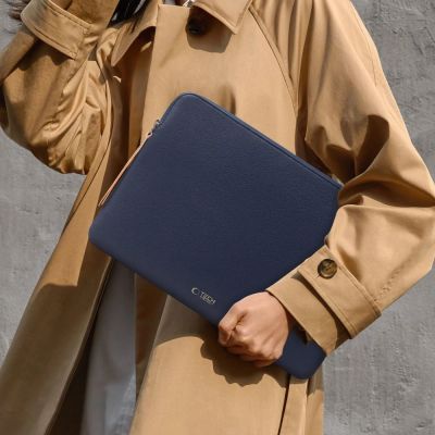 12. Tech-Protect Fleece Laptop Bag 15-16 - Navy Blue