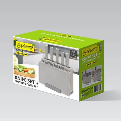 6. Set of knives and boards on a stand MR-1412-GREY MAESTRO