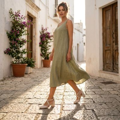 8. Beige Sergio Leone SK824 women's sandals with straps