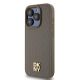 2. DKNY Leather Pattern Metal Logo MagSafe case for iPhone 14 Pro - brown