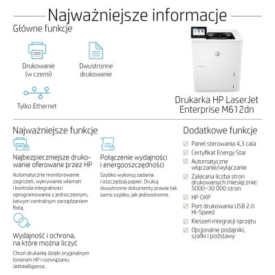 7. HP LaserJet Enterprise M612dn, Printing, Duplex printing