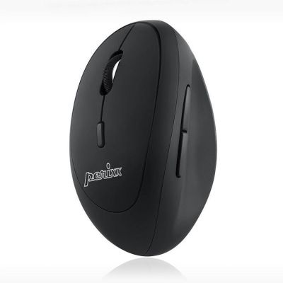 Perixx PERIMICE 719L wireless mouse, optical, vertical, non-click, black, silent, left-handed