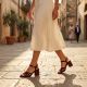7. Women's Burgundy Block Heel Sandals D&A by S.Barski SR61-0102