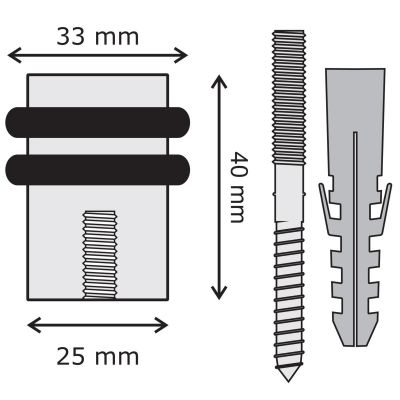 5. 25/40 mm Stainless Steel Door Stop KOWALSKI