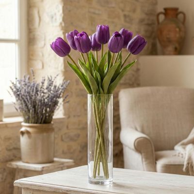 15. PURPLE TULIP 31CM LIFE-LIKE SPRING DECORATION