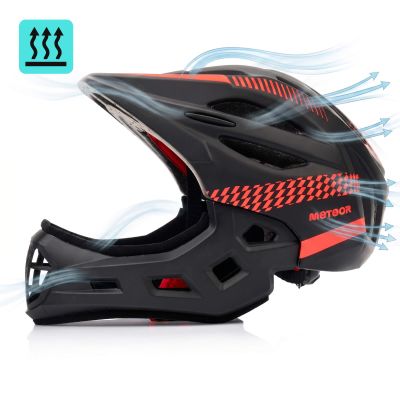 13. Meteor Lupus S Full-Face Bike Helmet 48-52 cm Black/Red