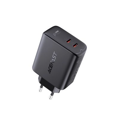 3. Acefast charger 2x USB Type C 40W, PPS, PD, QC 3.0, AFC, FCP black (A9 black)