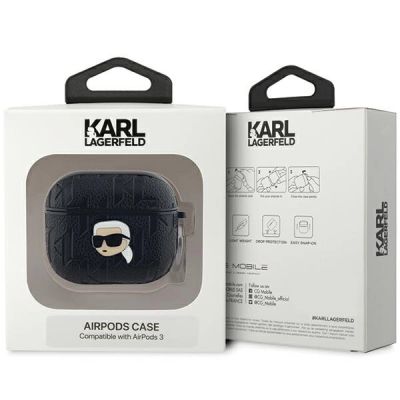 3. Karl Lagerfeld Monogram Karl Head case for AirPods 3 - black
