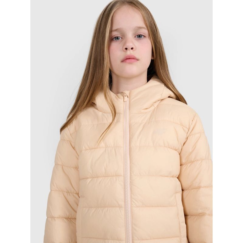 3. Girls' down jacket with synthetic filling 4F 4FJRAW25TDJAF0816-83S