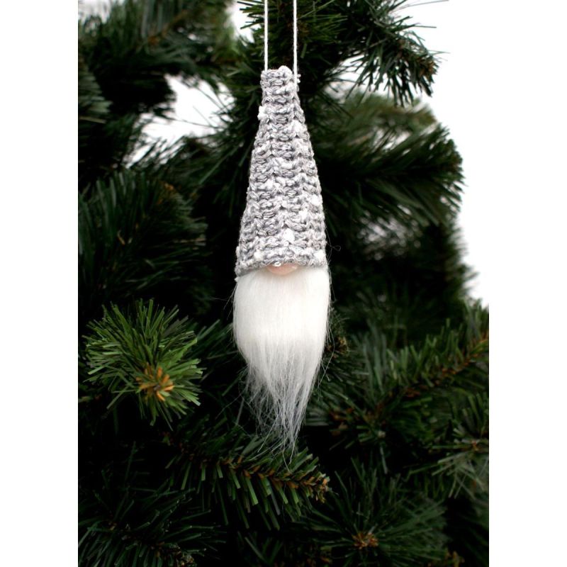 5. DECORATIVE PENDANT SANTA CLAUS 11CM SEQUINS GRAY