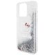 5. Hello Kitty Liquid Glitter Charms Kitty Head case for iPhone 15 Pro Max - silver